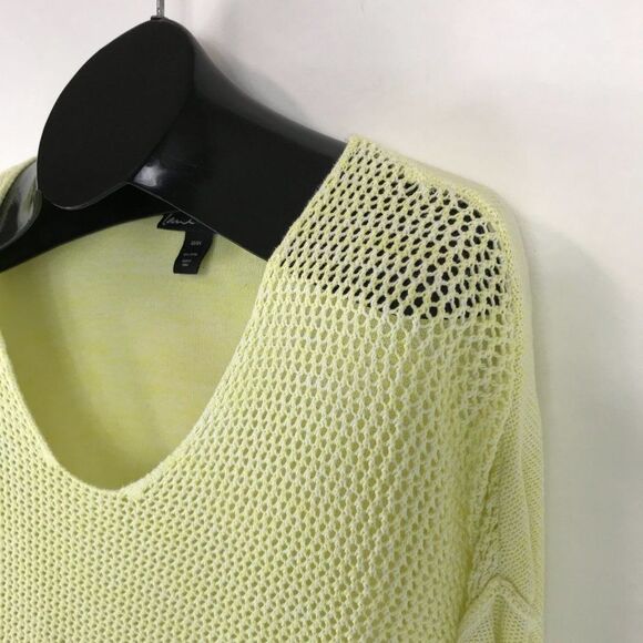 Lane Bryant Open Knit Sweater Women's Plus Size 22/24 Yellow Pullover Cotton - Picture 4 of 11